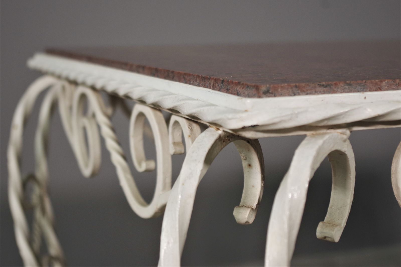 Handmade Coffee Table In Carrara Marble And Wrought Iron From The 40s/50s photo furniture