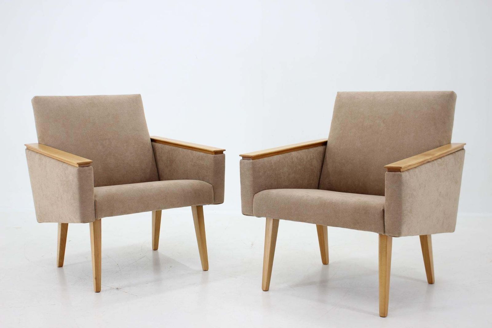 Pair Of Minimalist Mid Century Armchairs, Czechoslovakia photo furniture