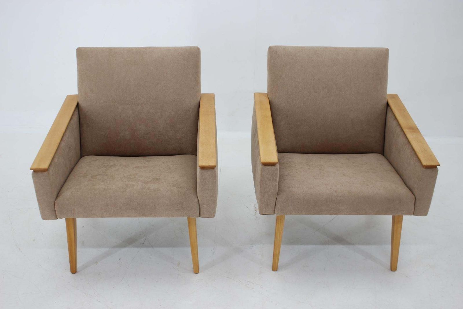 Pair Of Minimalist Mid Century Armchairs, Czechoslovakia photo 1178.0