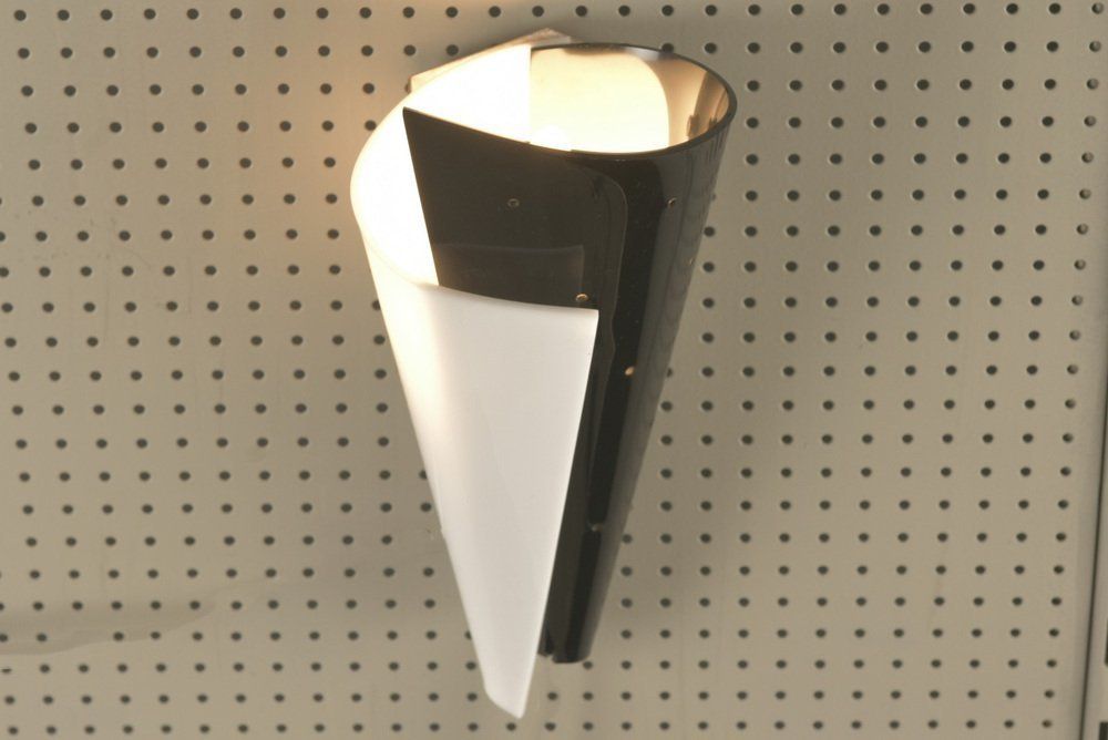 Black & White Wall Lamps In Acrylic Glass, Germany, 1950s, Set Of 2 photo Lighting