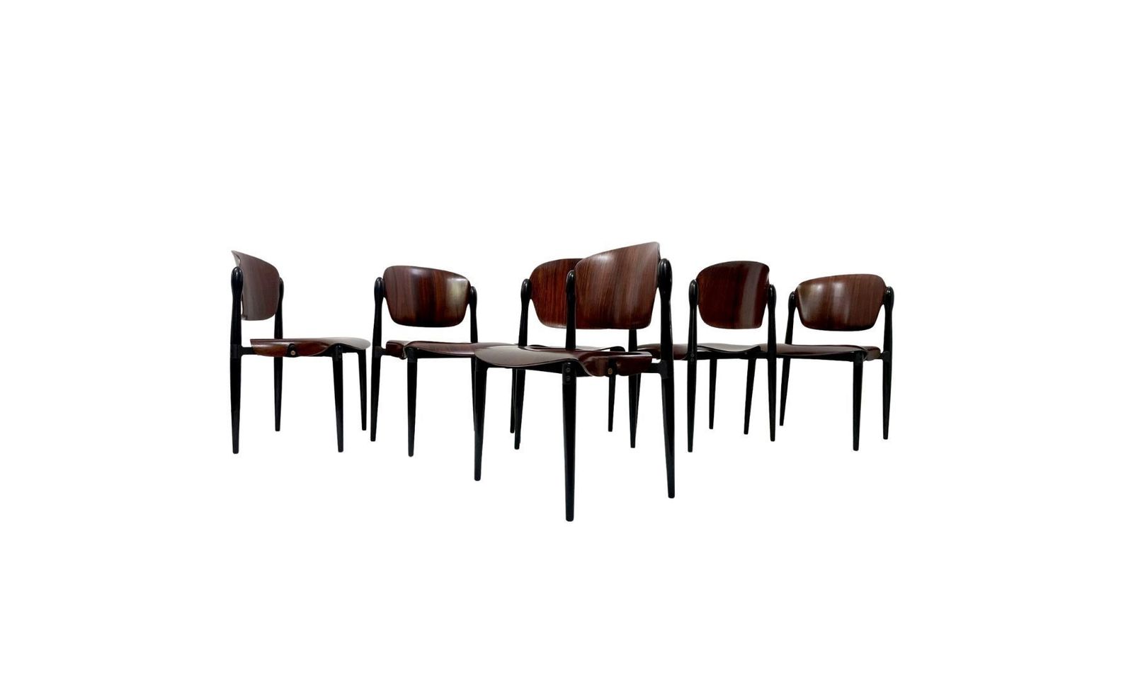 Set Of 6 Mid Century "S83" Chairs By Eugenio Gerli For Tecno
