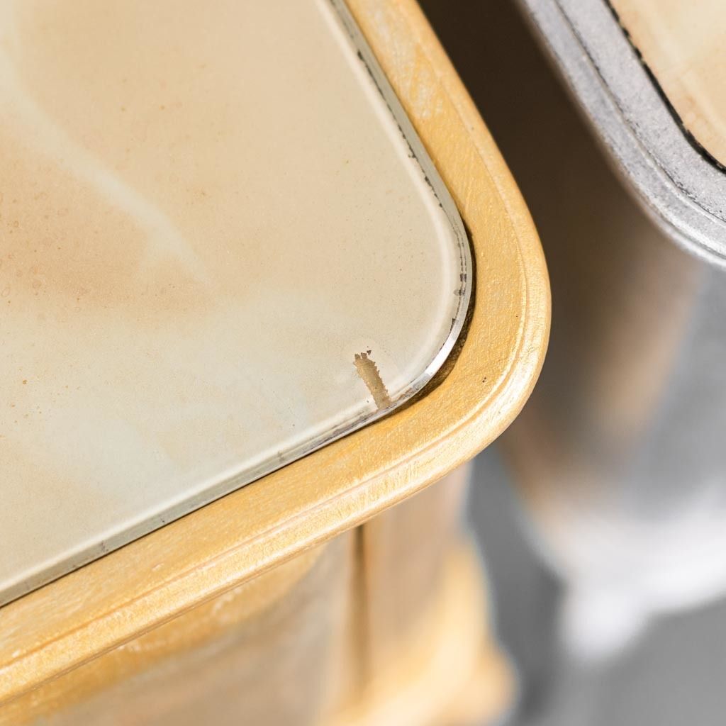 photo buy Pair Of 1950s Vintage Gold And Silver Wood Bedside Table