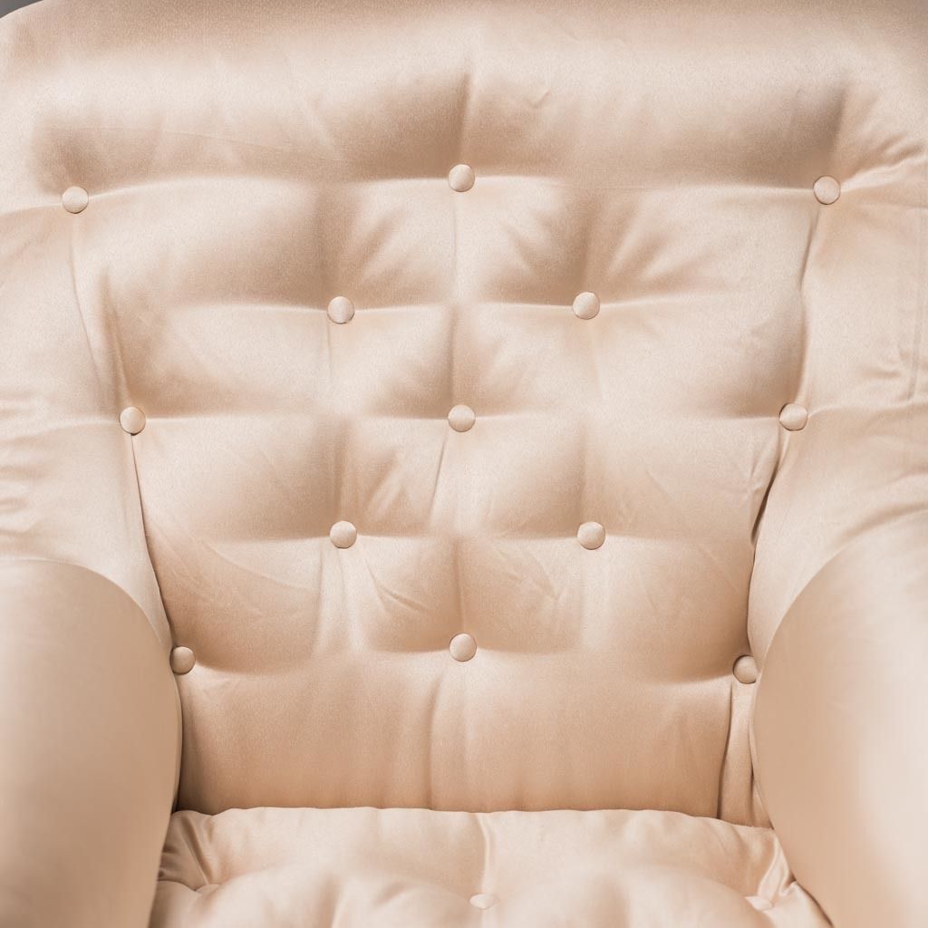 Beige Fabric Armchair 70s Vintage Modern Antiques photo buy