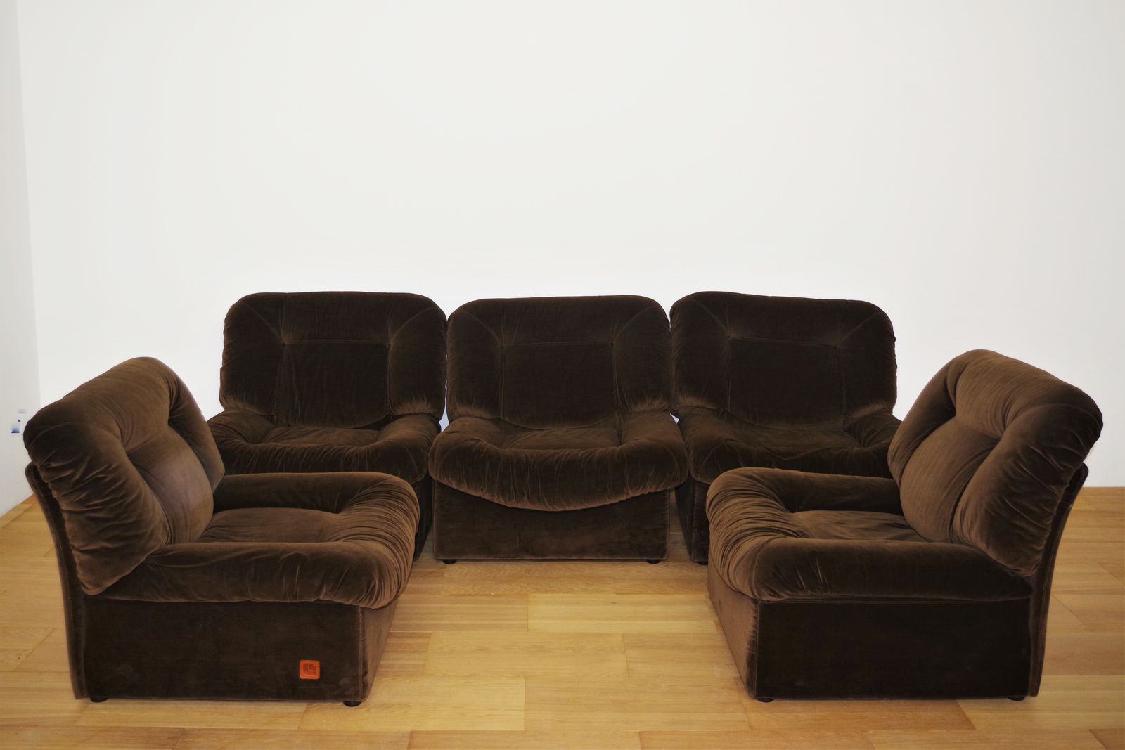 Furniture Panarea Modular Armchairs In Chenille From Lev & Lev, 1970s, Set Of 5 photo