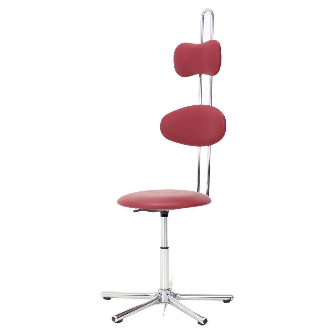 Height Adjustable Swivel Chair 1980s, Czechoslovakia