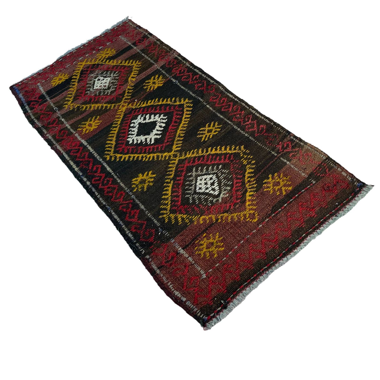 photo furniture Traditional Turkish Mini Kilim Rug , Vintage Anatolian Turkish Kilim Rug , 96 X 50 Cm
