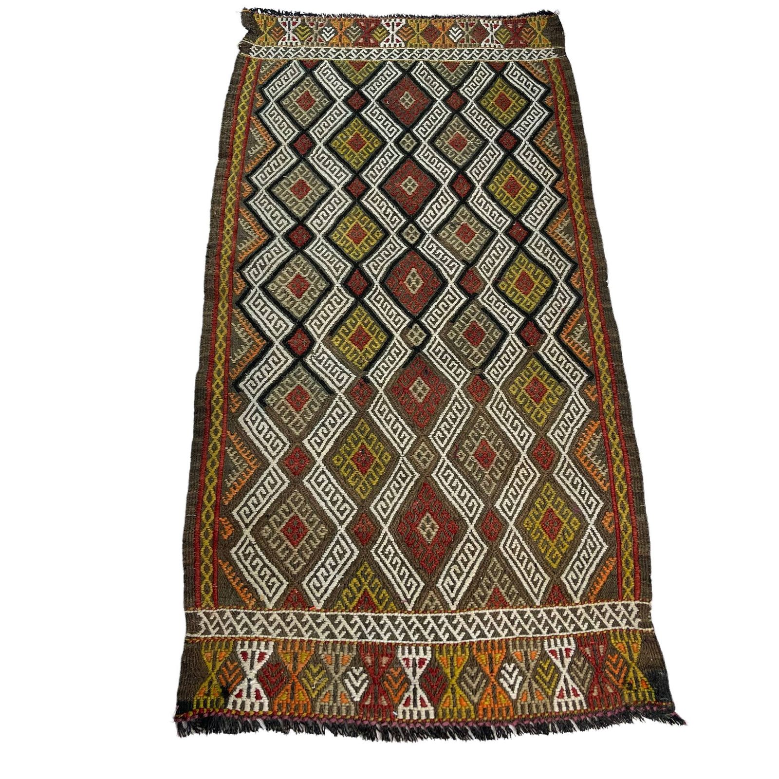 photo for sale Traditional Turkish Mini Kilim Rug , Vintage Anatolian Turkish Kilim Rug , 95 X 47 Cm
