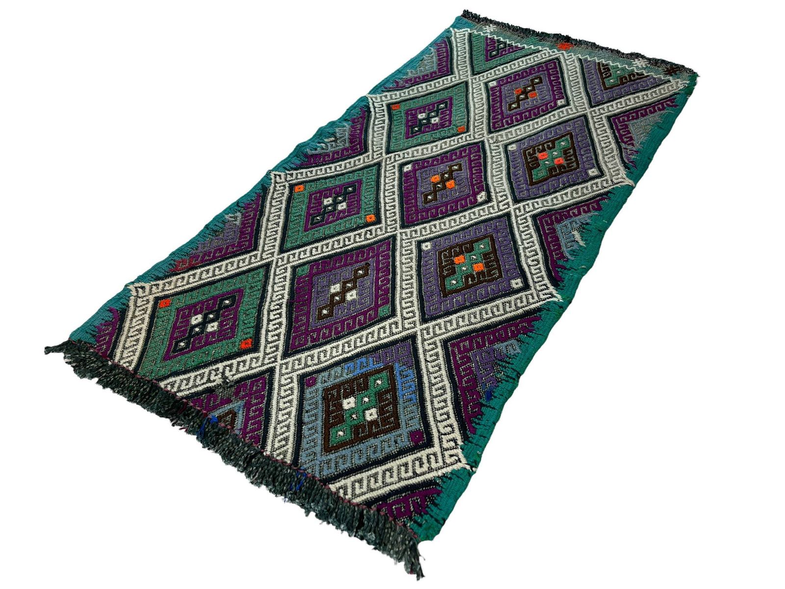 Traditional Turkish Mini Kilim Rug , Vintage Anatolian Turkish Kilim Rug , 87 X 44 Cm photo 160.0