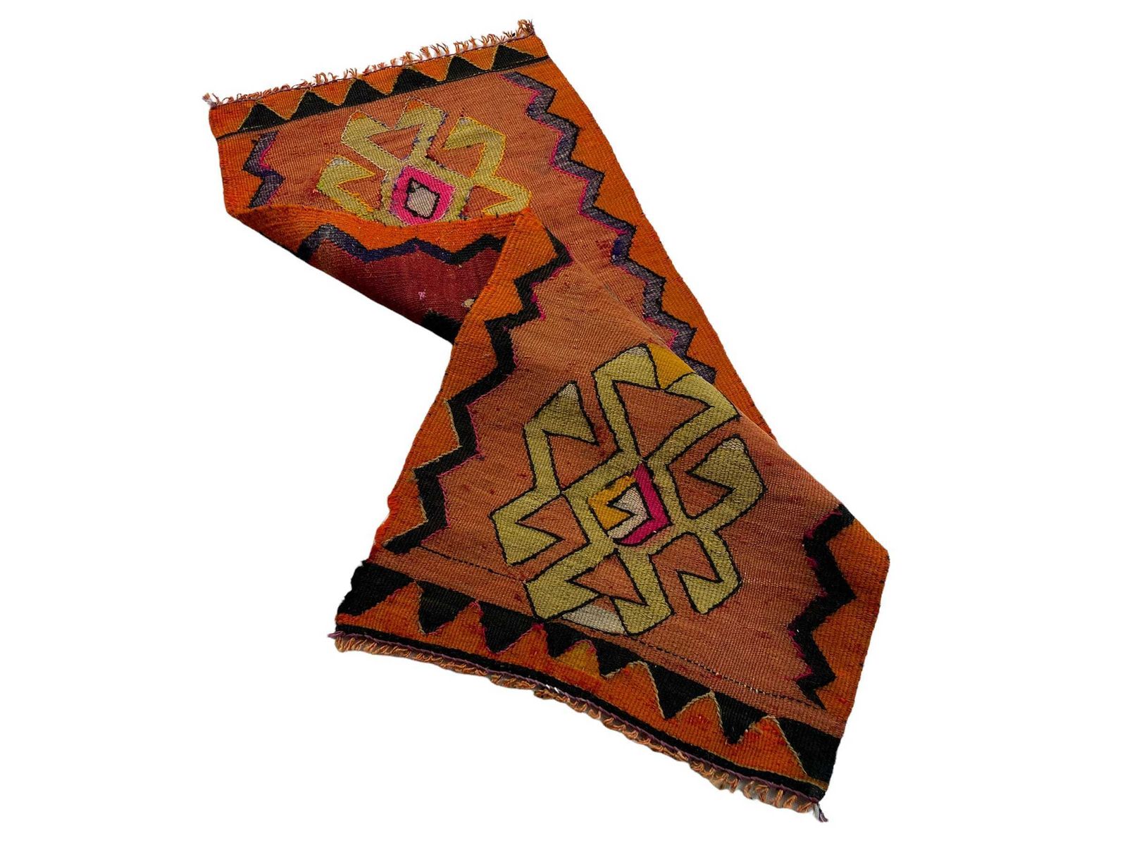 Traditional Turkish Mini Kilim Rug , Vintage Anatolian Turkish Kilim Rug , 102 X 43 Cm photo for sale