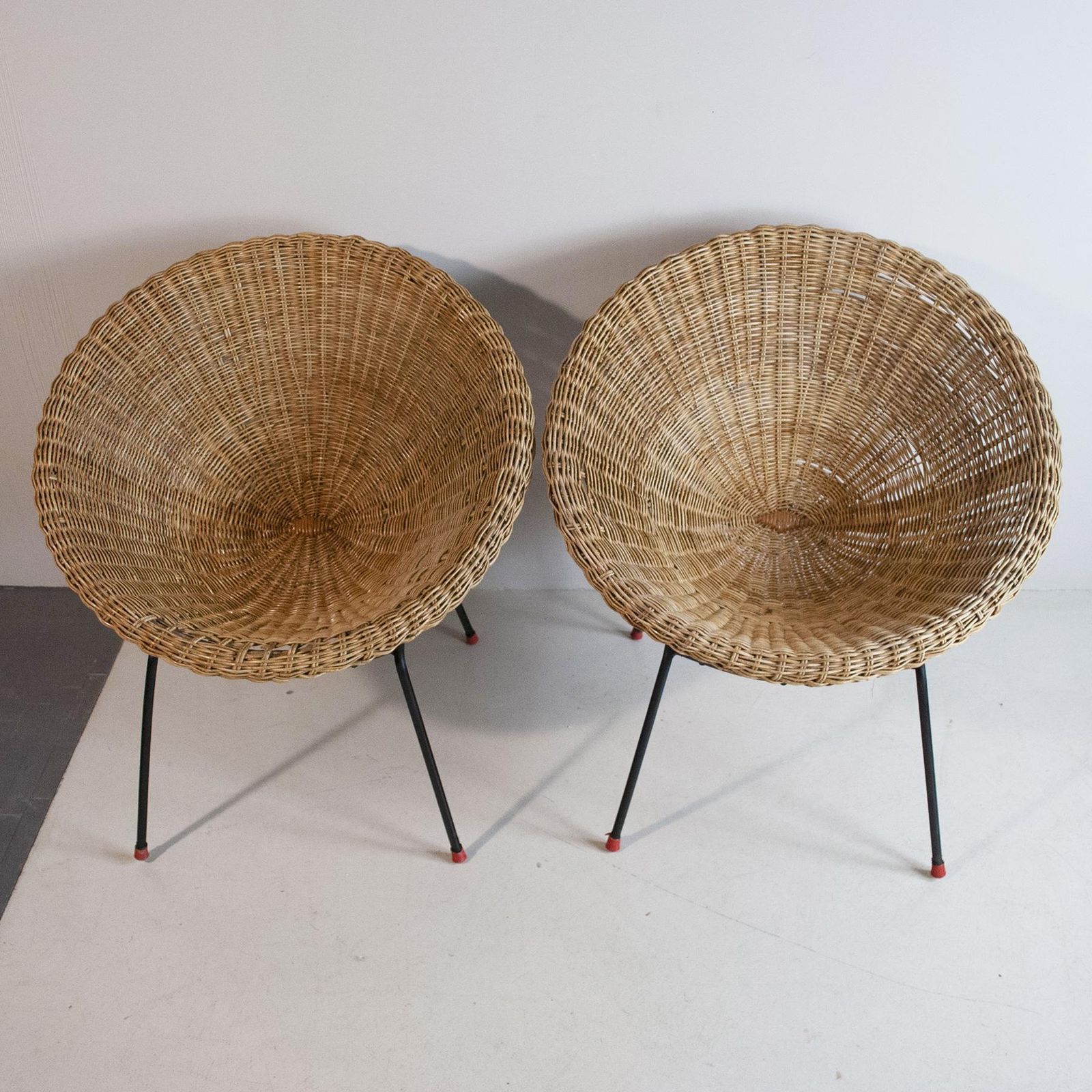 Italian Midcentury 1960s Eggs Cane Chairs photo 1397.48
