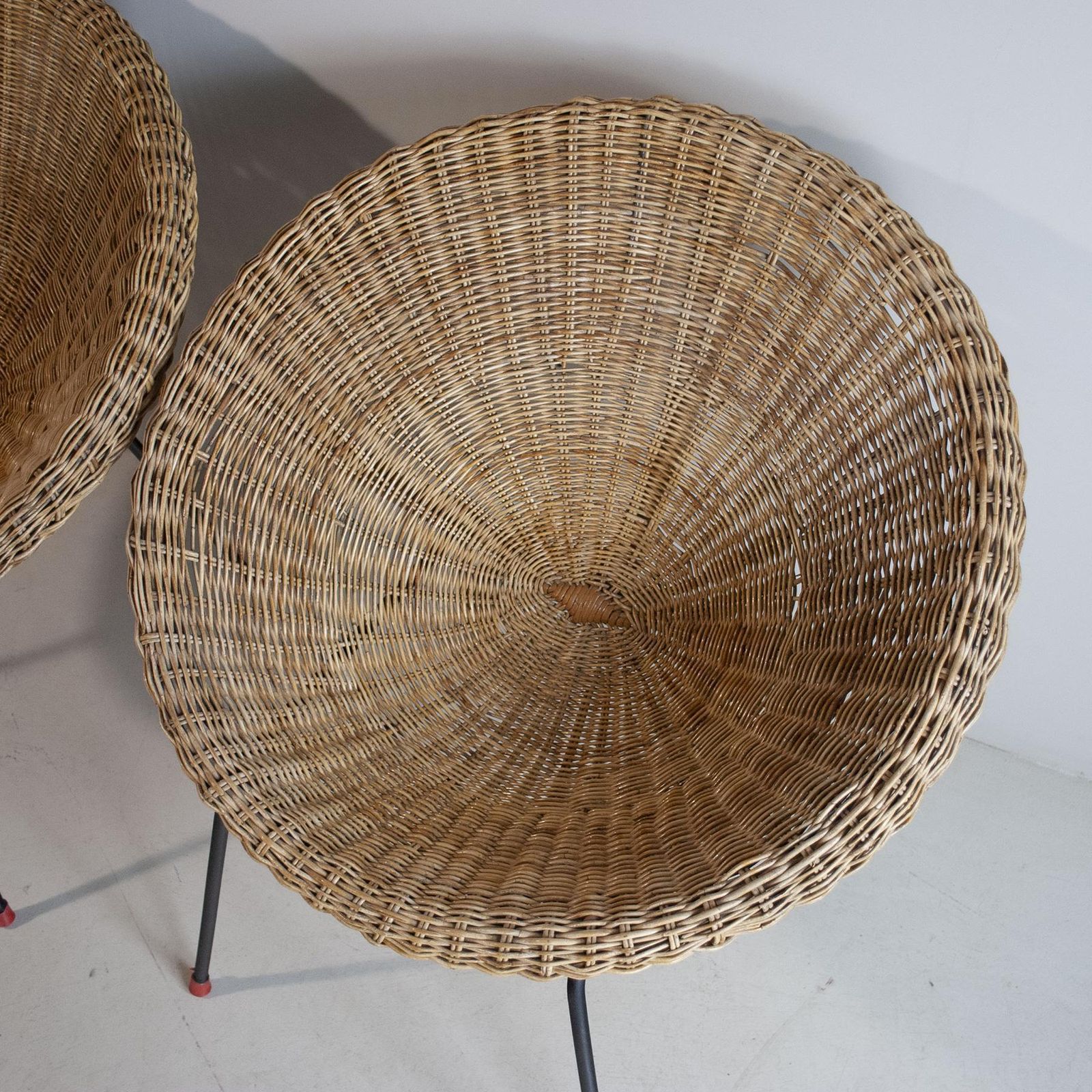 Italian Midcentury 1960s Eggs Cane Chairs photo buy