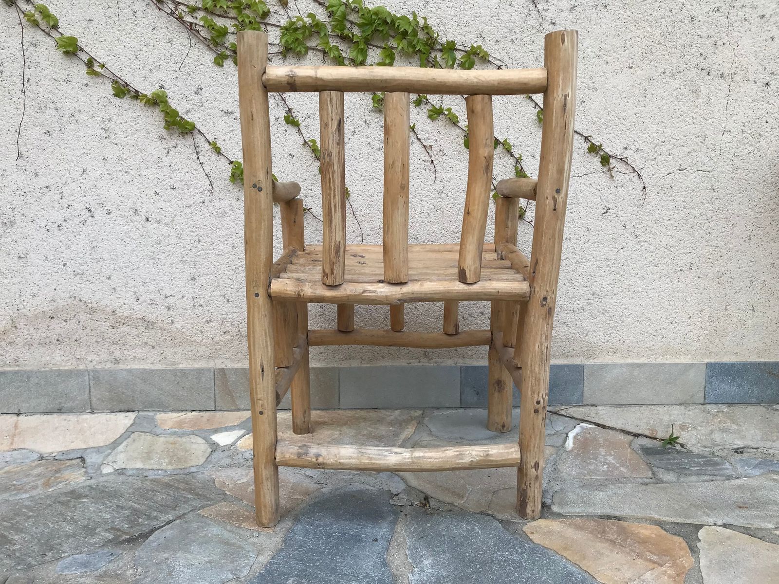 Art Popular Armchair In Raw Wood, Circa 1950 photo for sale