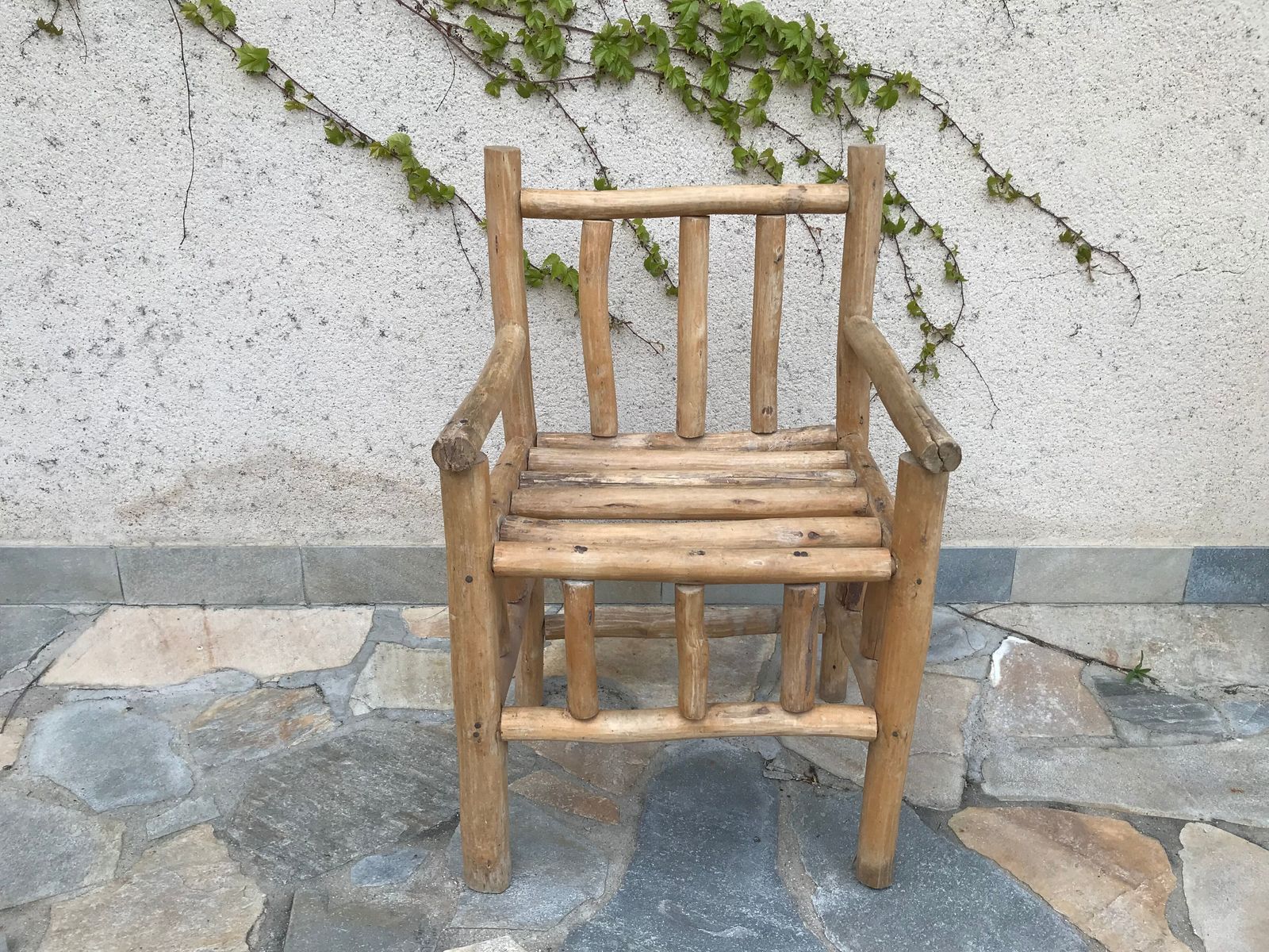 Art Popular Armchair In Raw Wood, Circa 1950 photo vinterior