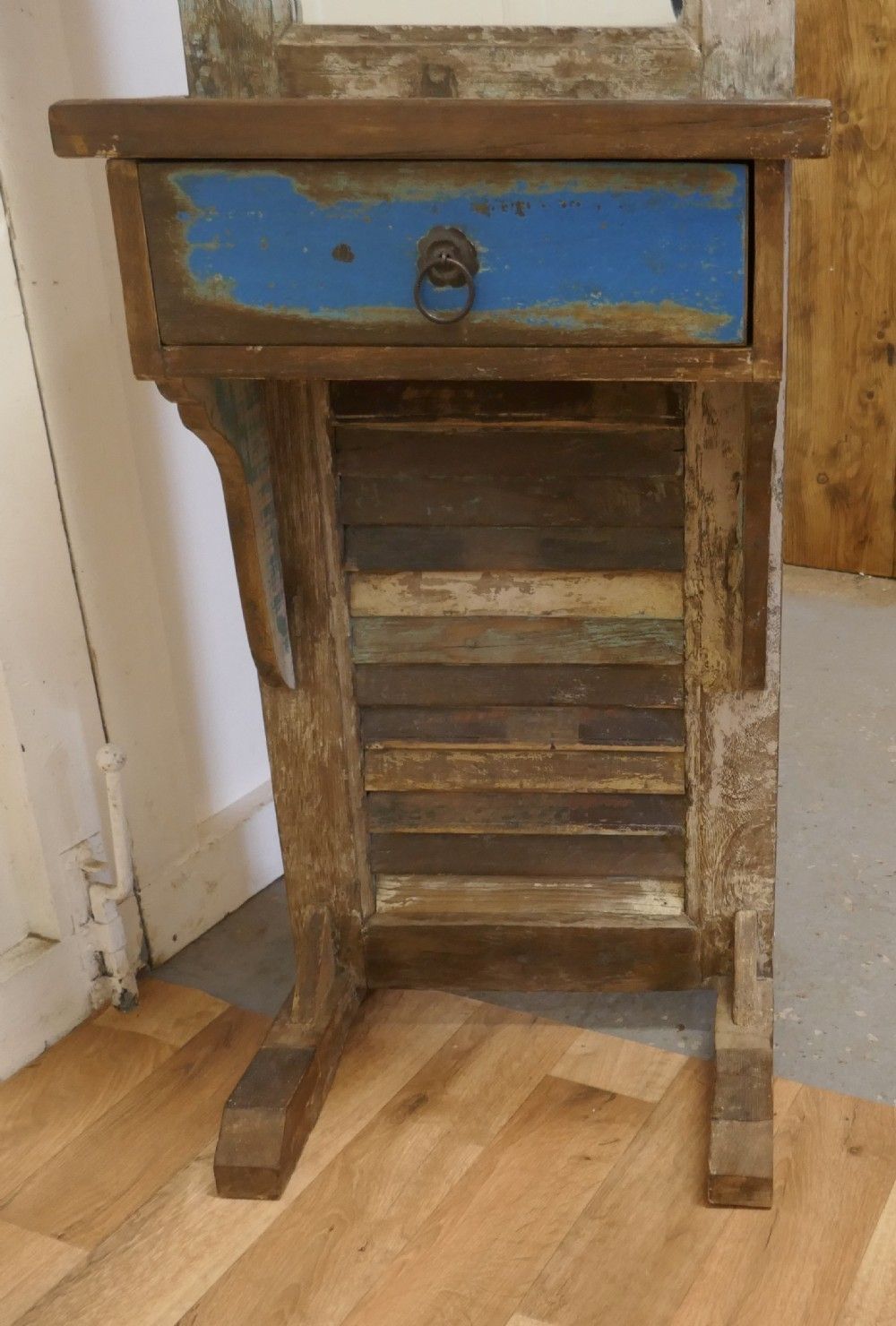 Painted French Bathroom Or Cloakroom Mirror Stand photo furniture
