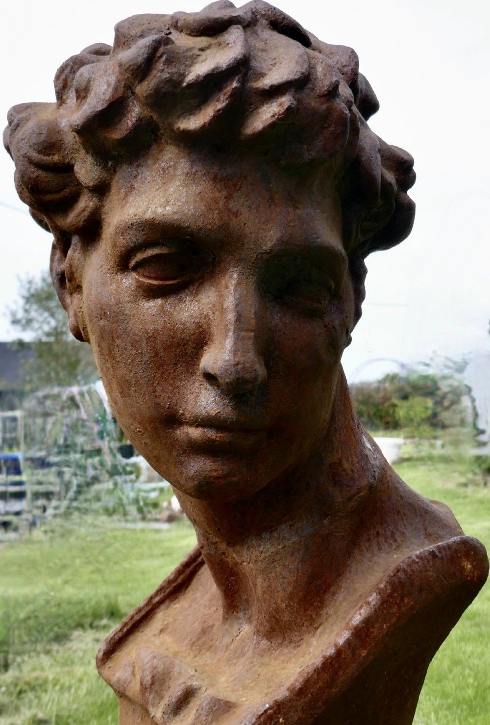 Weathered Cast Iron Statue Of Michelangelo's David photo vinterior