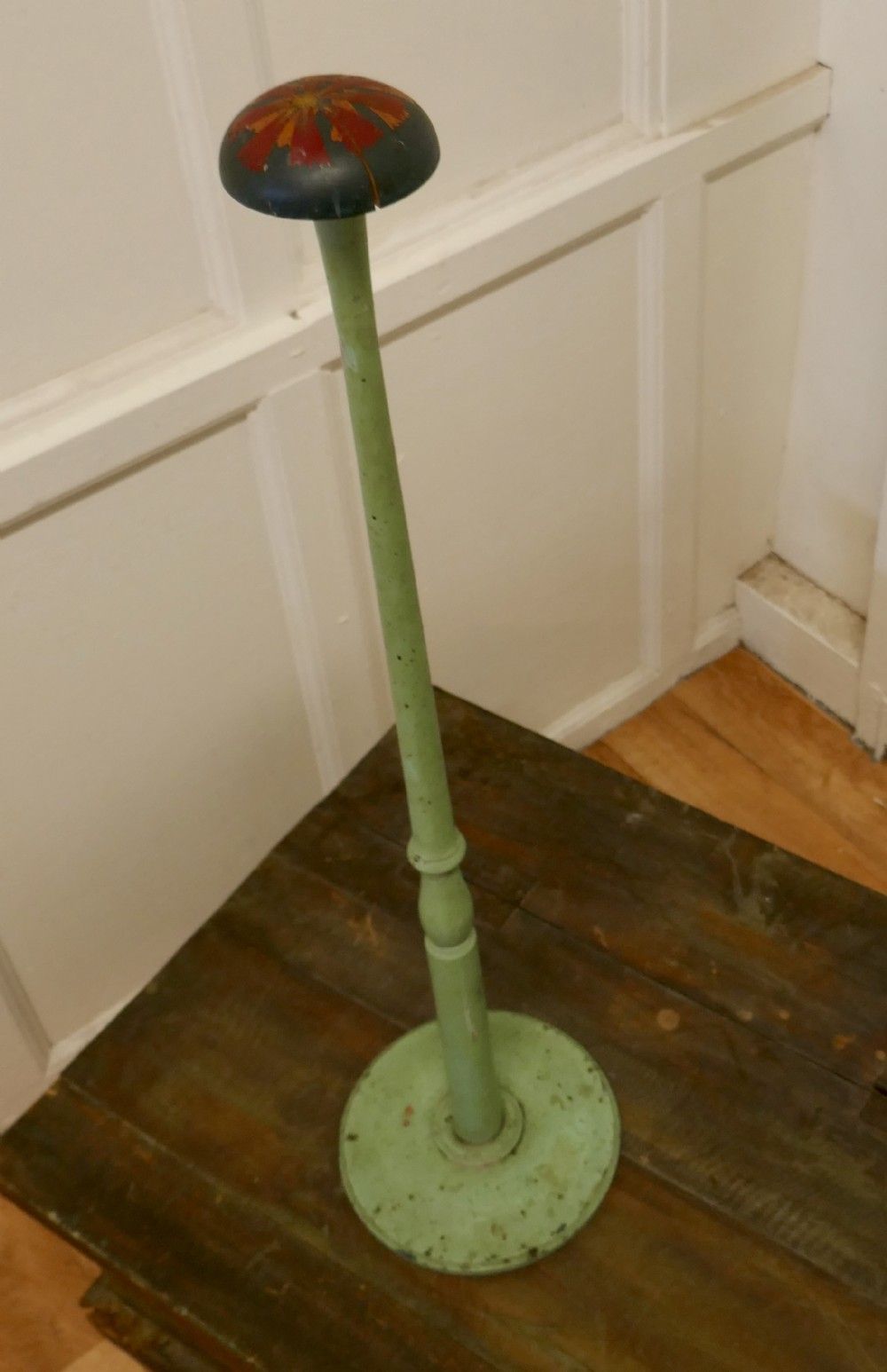 Very Tall 19th Century French Shabby Original Painted Hat Stand, photo furniture