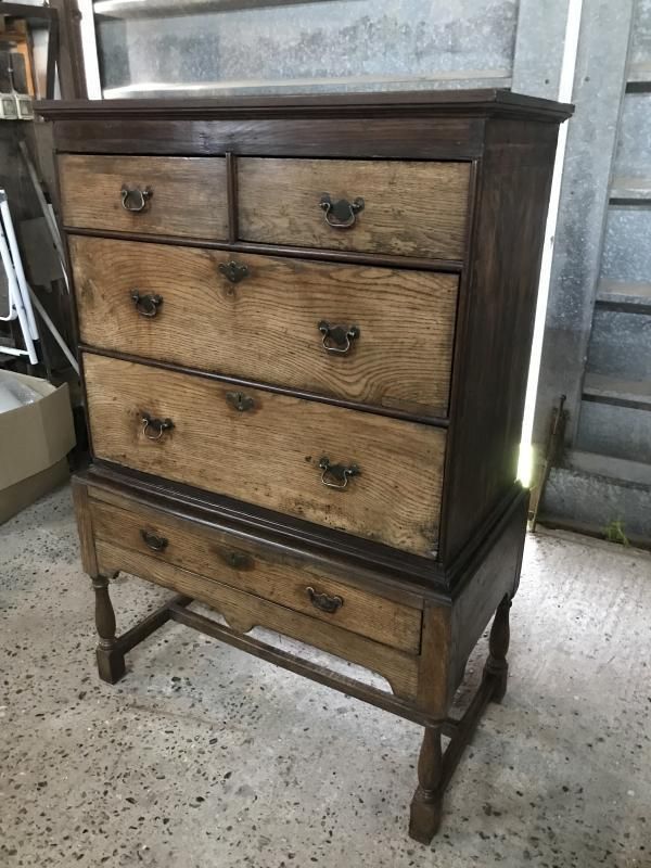 Early 18th Century Oak Chest On Stand photo furniture