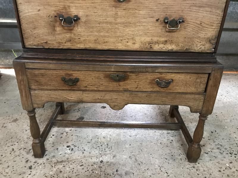 Early 18th Century Oak Chest On Stand photo for sale
