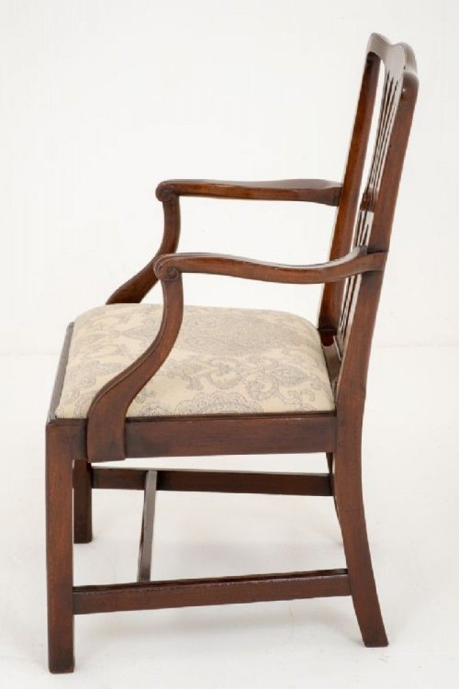 Georgian Elbow Chair Mahogany Arm 1860 photo for sale