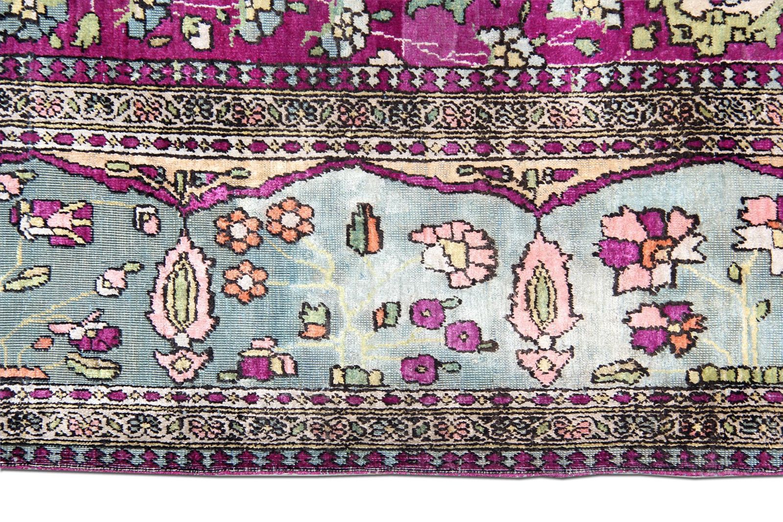 Antique Silk Rug Handwoven Mohtasham Living Room Carpet photo buy