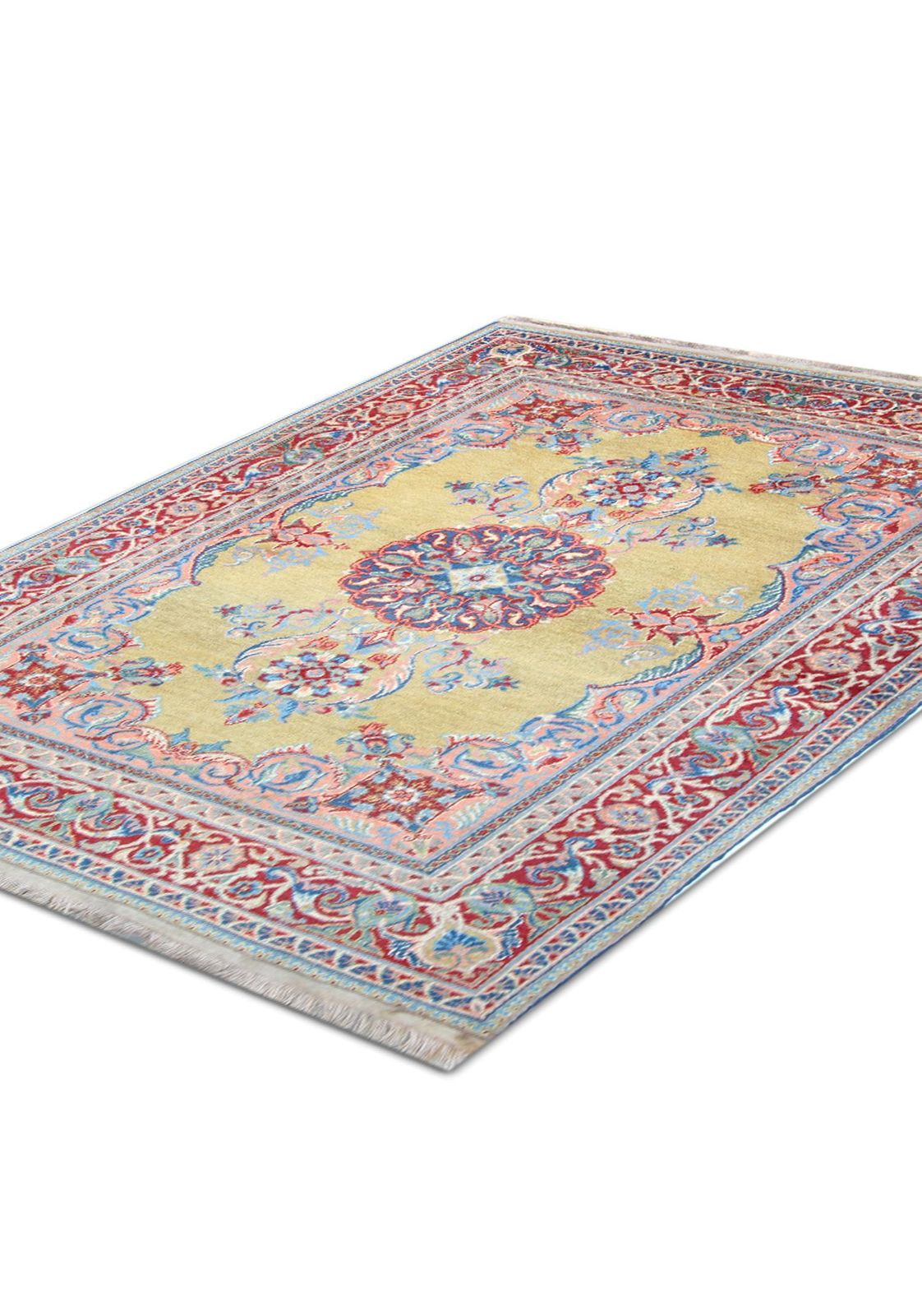 Carpet Handmade Antique Rug Oriental Mustard Yellow Wool Rug photo furniture