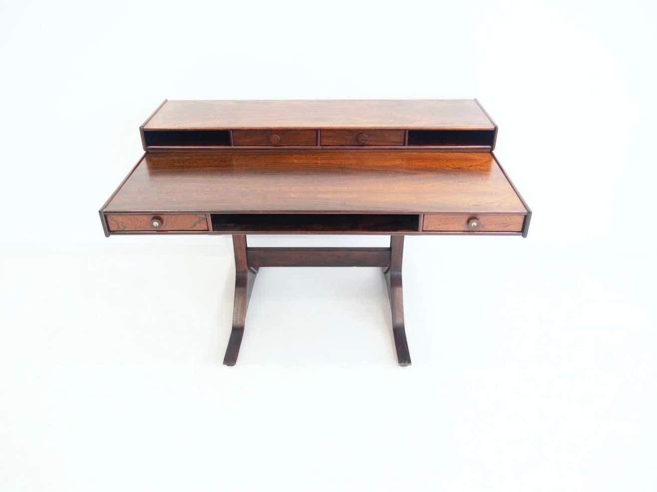 Gianfranco Frattini For Bernini Wooden Desk With Storage Compartments photo for sale