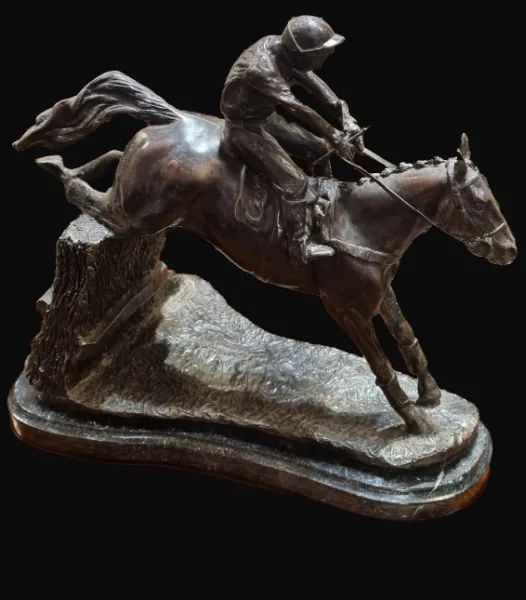 Bronze Race Horse And Jockey
