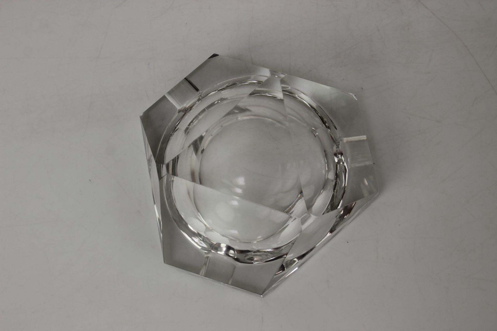 Mid Century Ashtray   Diamond By Bohemia Glass, 1970's photo vintage