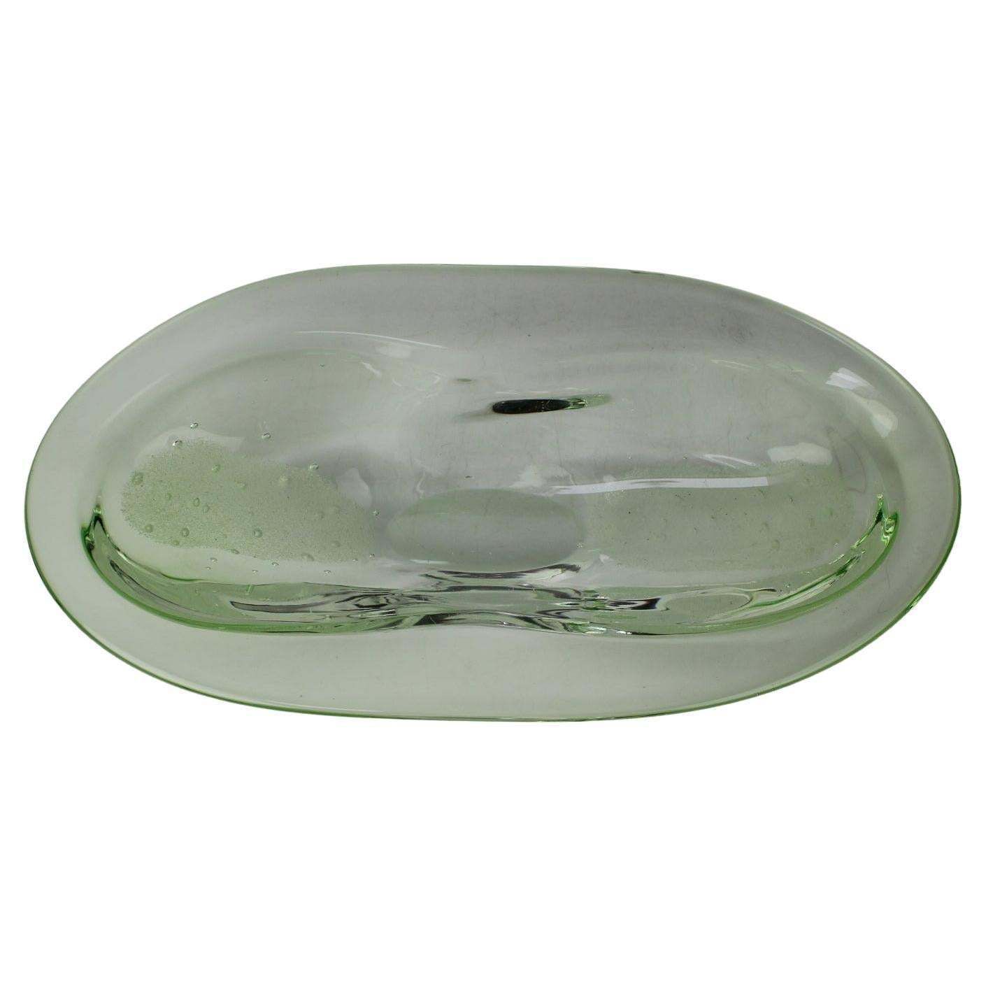 Mid Century Art Glass Bowl By Zelezno Borske Sklo, 1960's