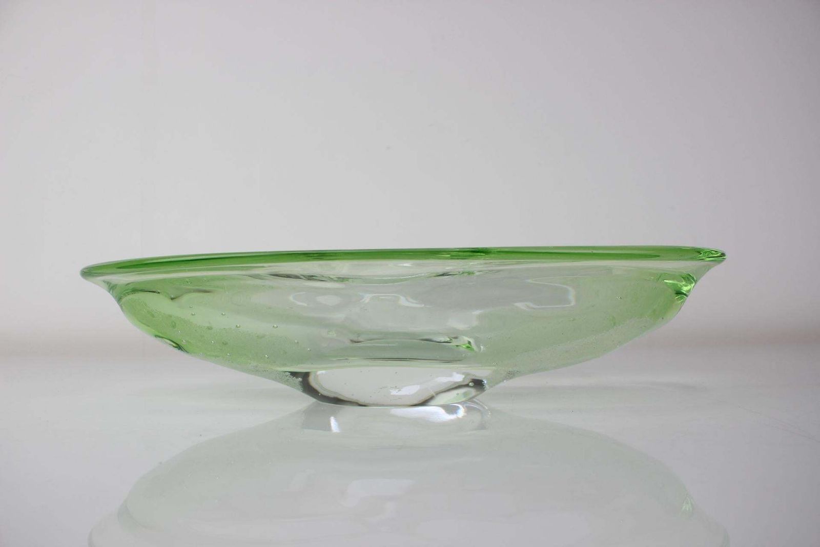 Mid Century Art Glass Bowl By Zelezno Borske Sklo, 1960's photo buy