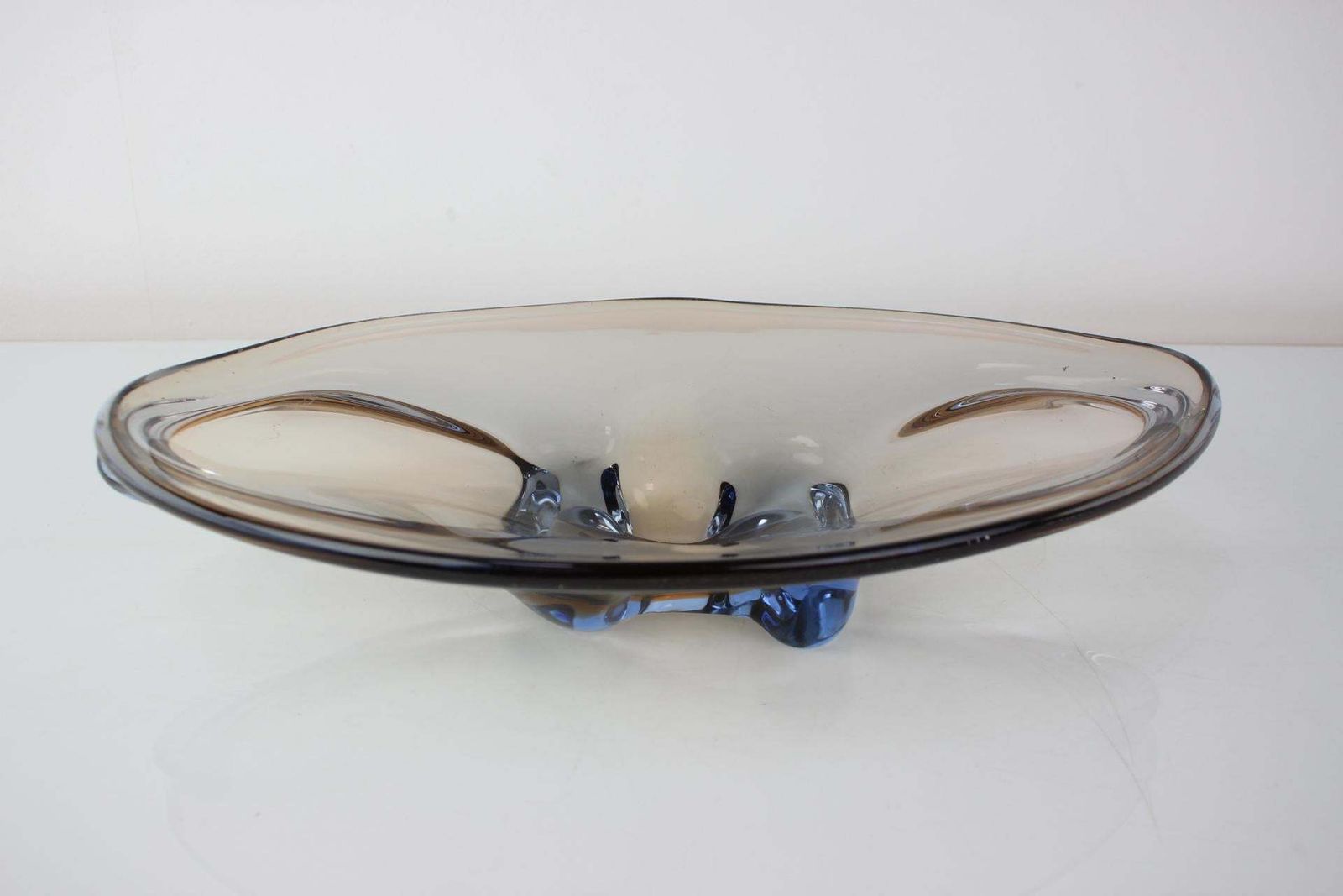 Mid Century Art Glass Bowl By Zelezno Borske Sklo, 1960's photo 219.0