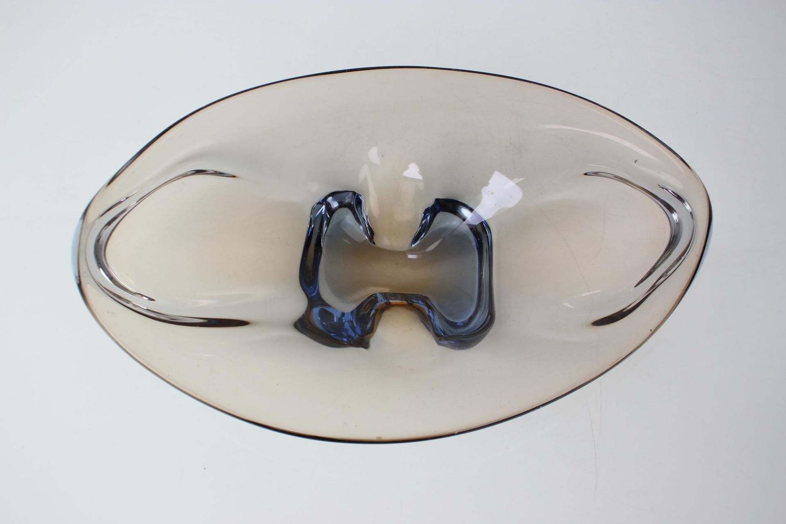 Mid Century Art Glass Bowl By Zelezno Borske Sklo, 1960's photo vinterior