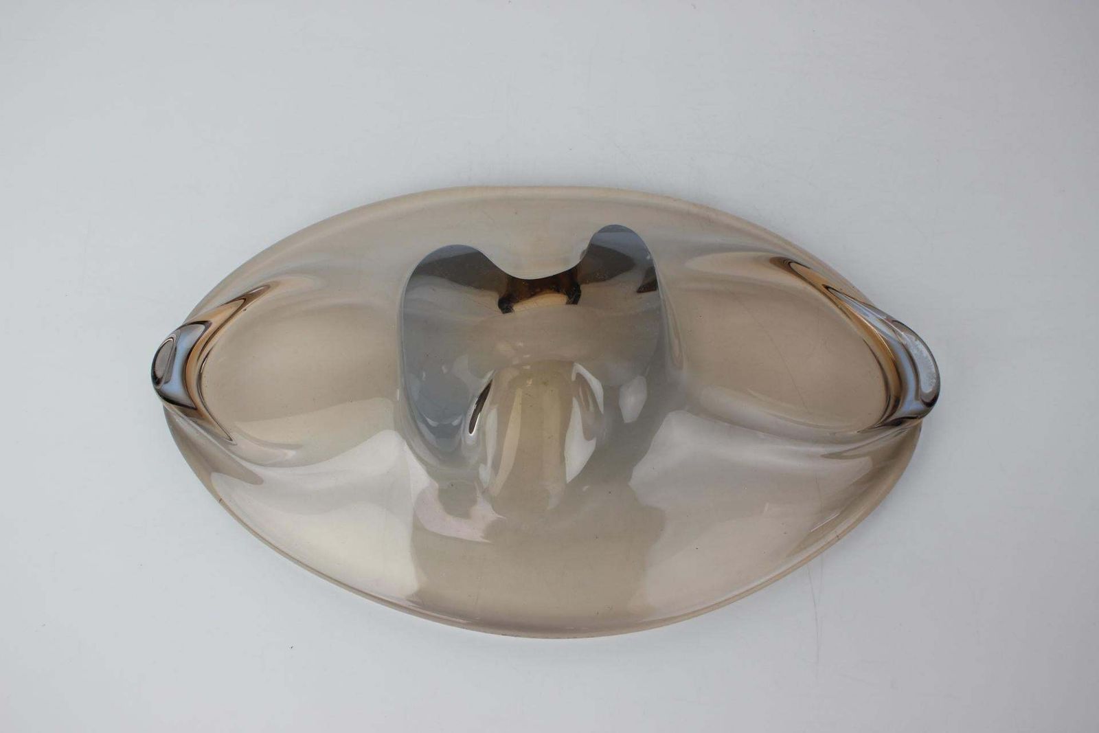 Mid Century Art Glass Bowl By Zelezno Borske Sklo, 1960's photo buy