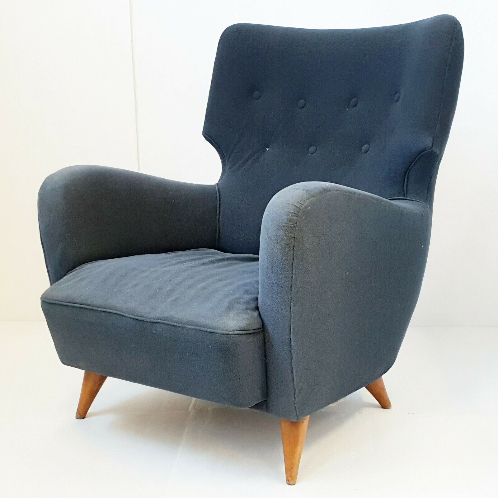 Vintage Calysse 1950 French Armchair By Henri Caillon For Erton 50s 1950s