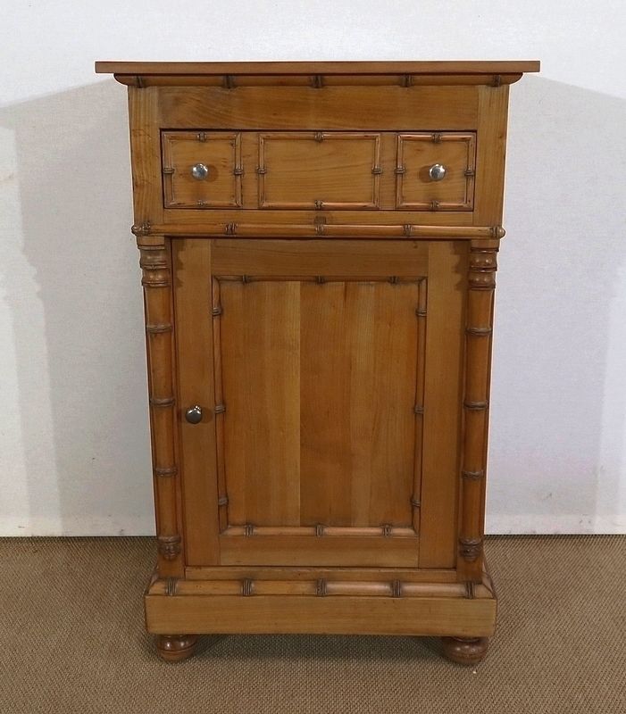 Small Cabinet In Solid Cherry, Bamboo Style, Art Nouveau, Period 1900 photo vinterior