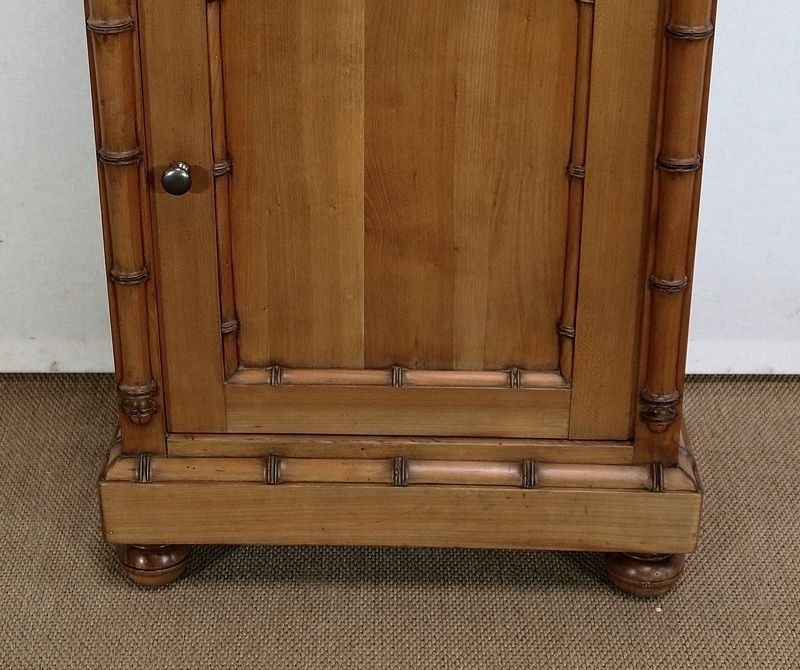 Small Cabinet In Solid Cherry, Bamboo Style, Art Nouveau, Period 1900 photo vintage