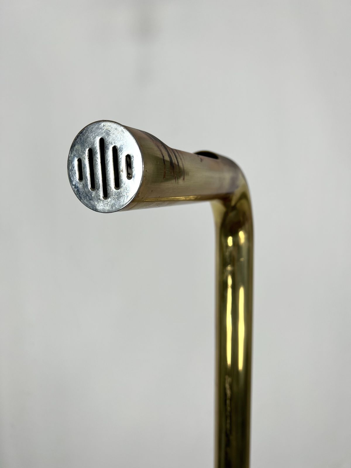 Vintage Brass Tube Floor Lamp. Italy 1970s photo furniture
