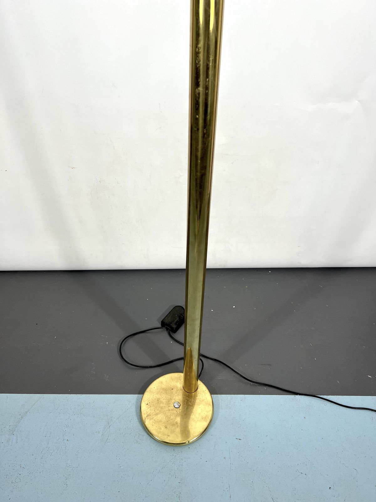 Vintage Brass Tube Floor Lamp. Italy 1970s photo buy