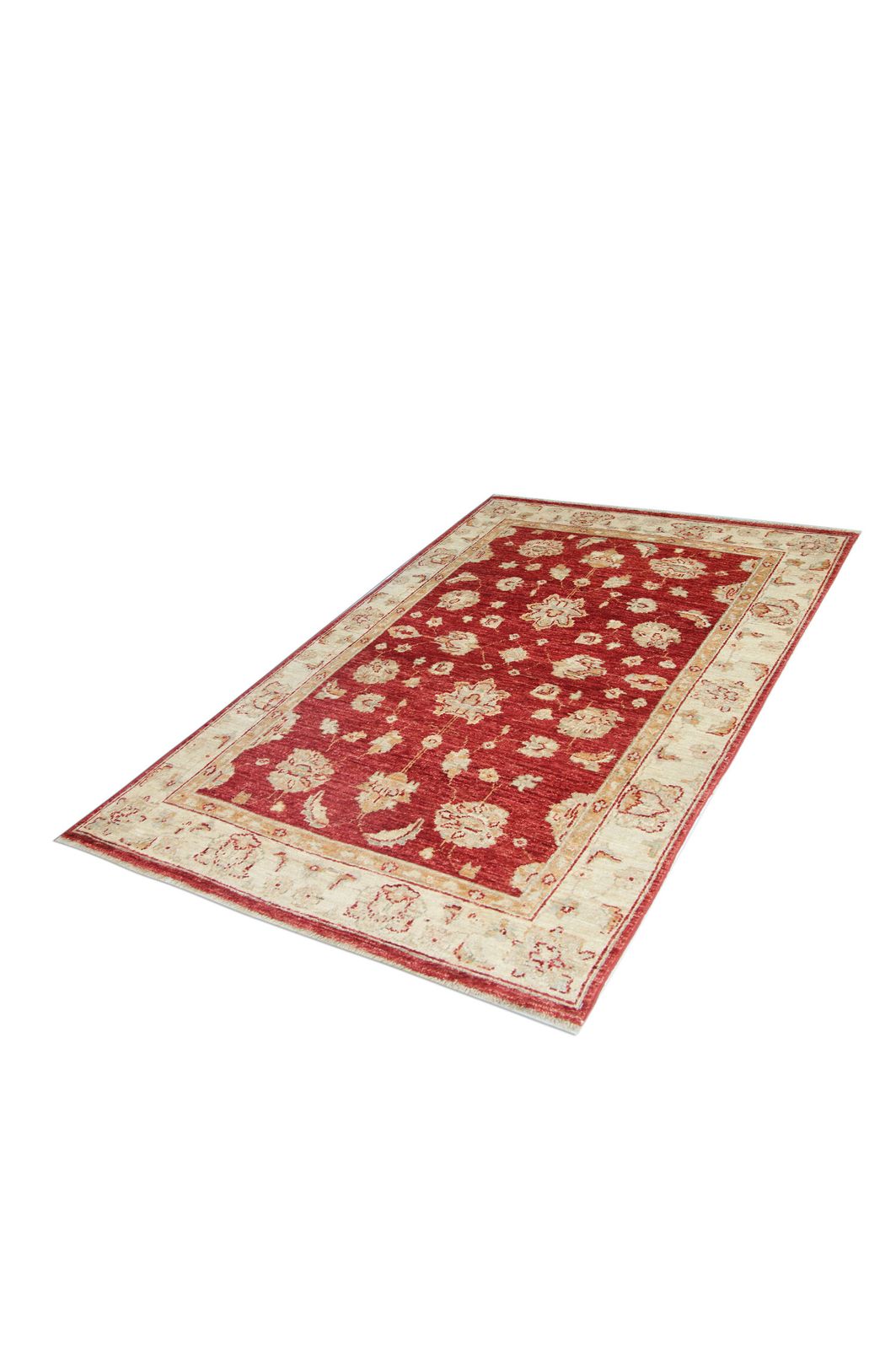 Oriental Wool Ziegler Carpet Handwoven Deep Red Area Rug photo for sale