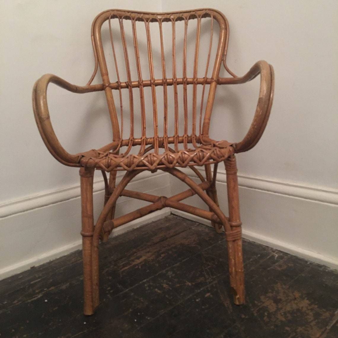 Vintage 1950’s Bamboo Chair Armchair photo 228.0