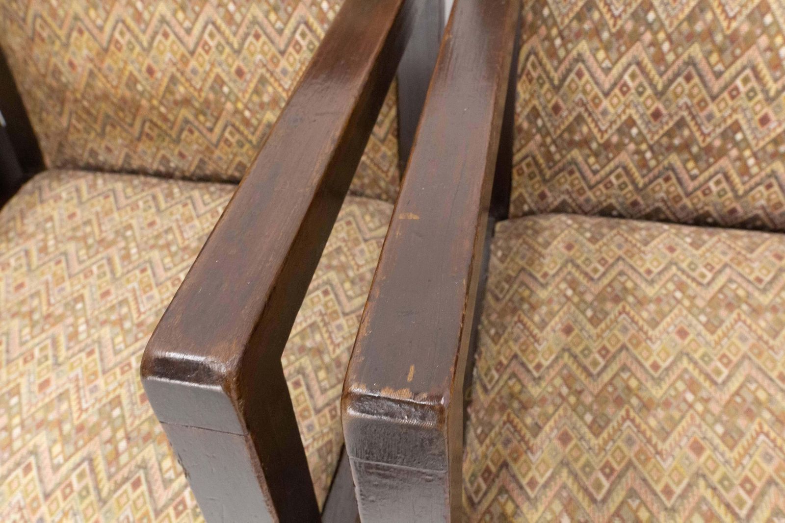 Four Moroccan Armchairs Art Deco Circa 1930 Carved Pine photo vintage