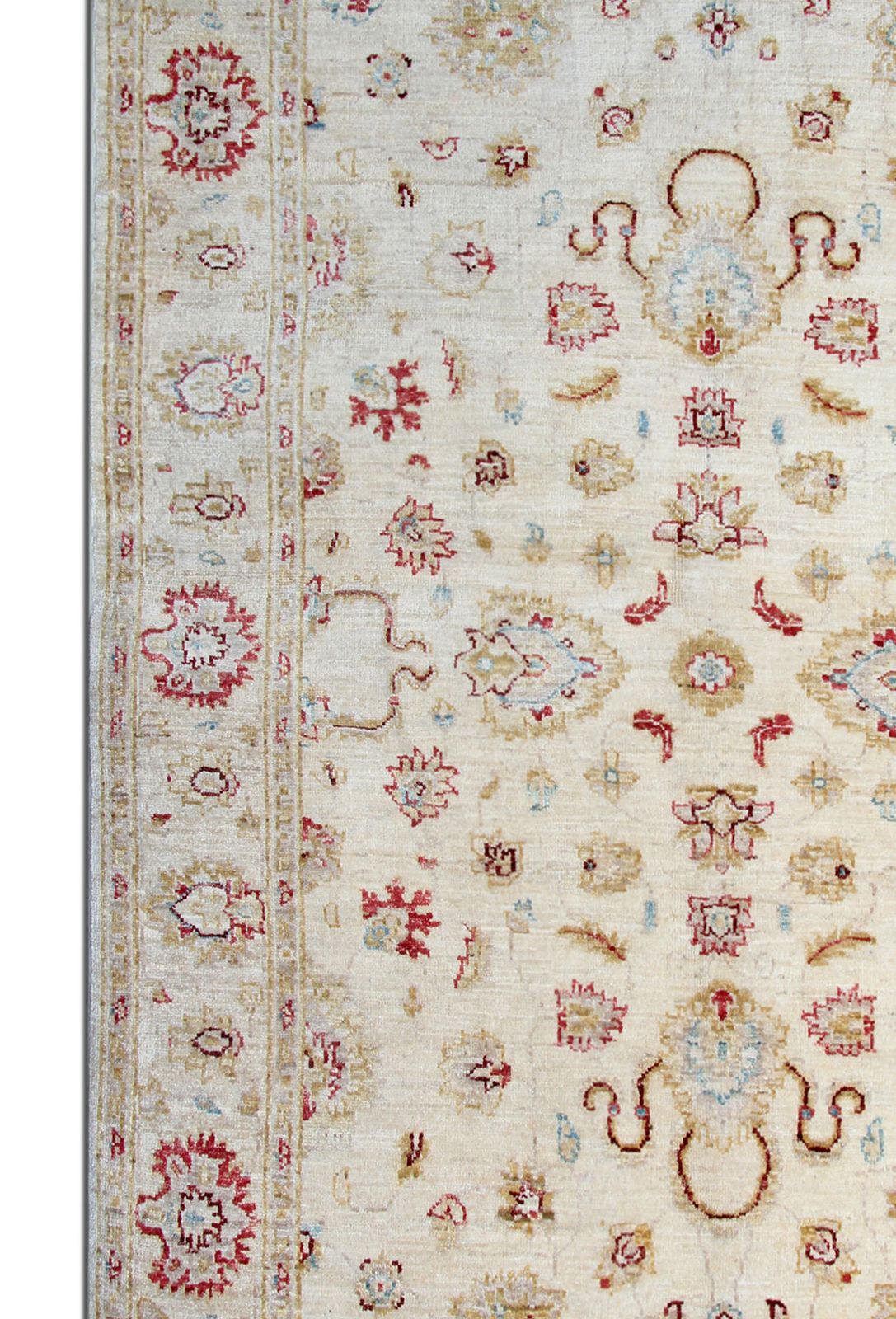 Handmade Cream Wool Ziegler Carpet Traditional Floral Area Rug photo 1287.0