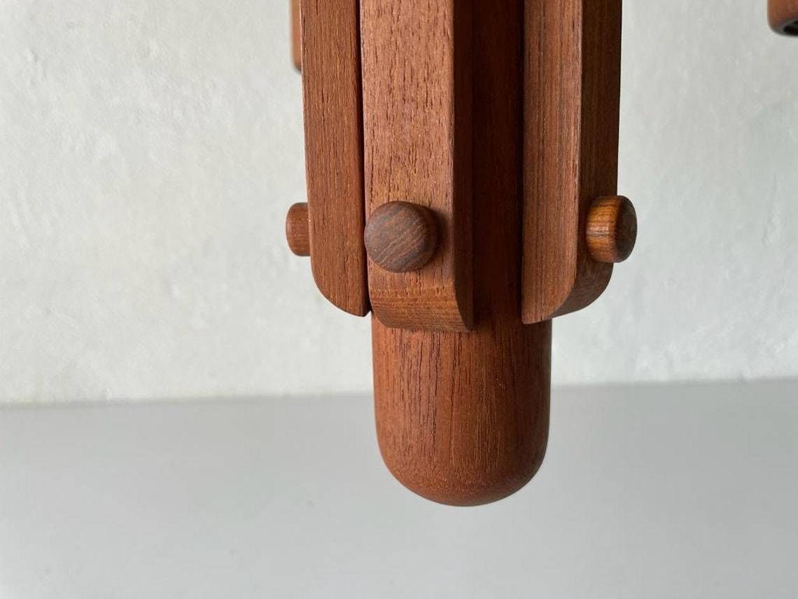 photo furniture Teak 5 Armed Sputnik Counterweight Pendant Lamp By Domus 1970s, Italy