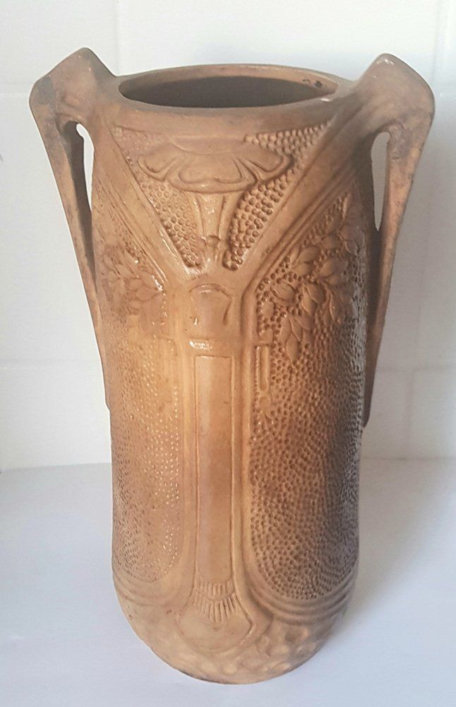 Unglazed Art Nouveau Ceramic Vase photo Home Decor