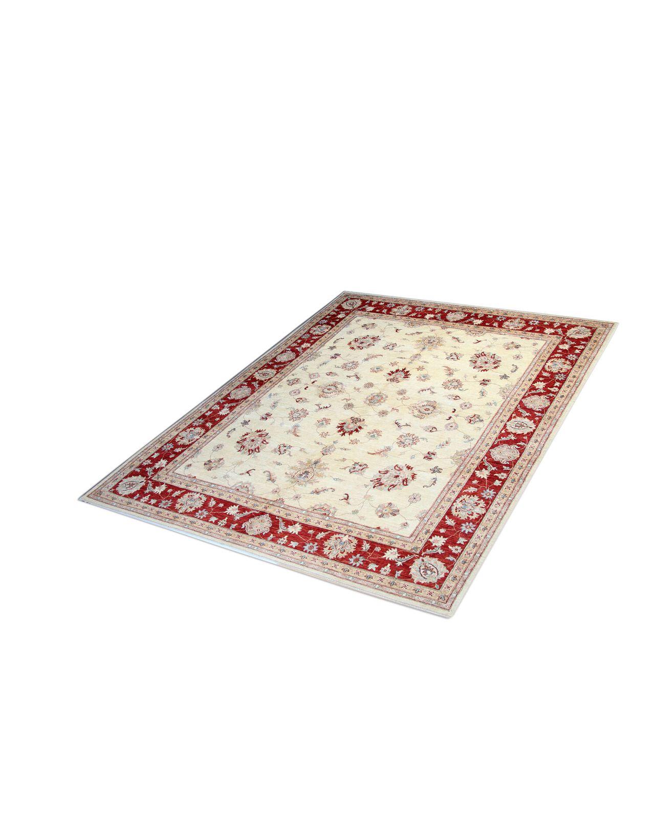 Fine Wool Afghan Ziegler Rug Handwoven Cream Floral Rug  255x320cm photo vinterior