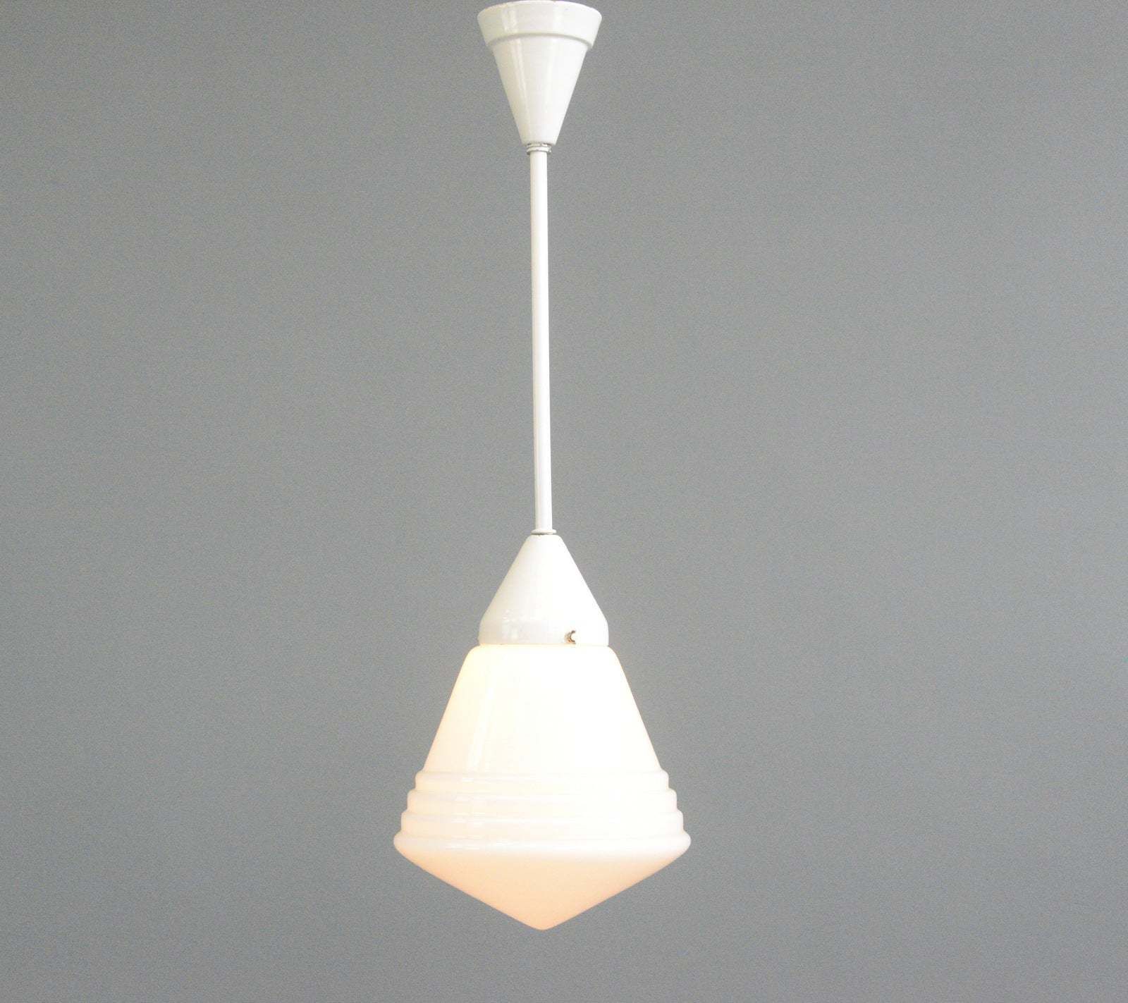 Conical Phillips Opaline Light Circa 1920s photo vinterior