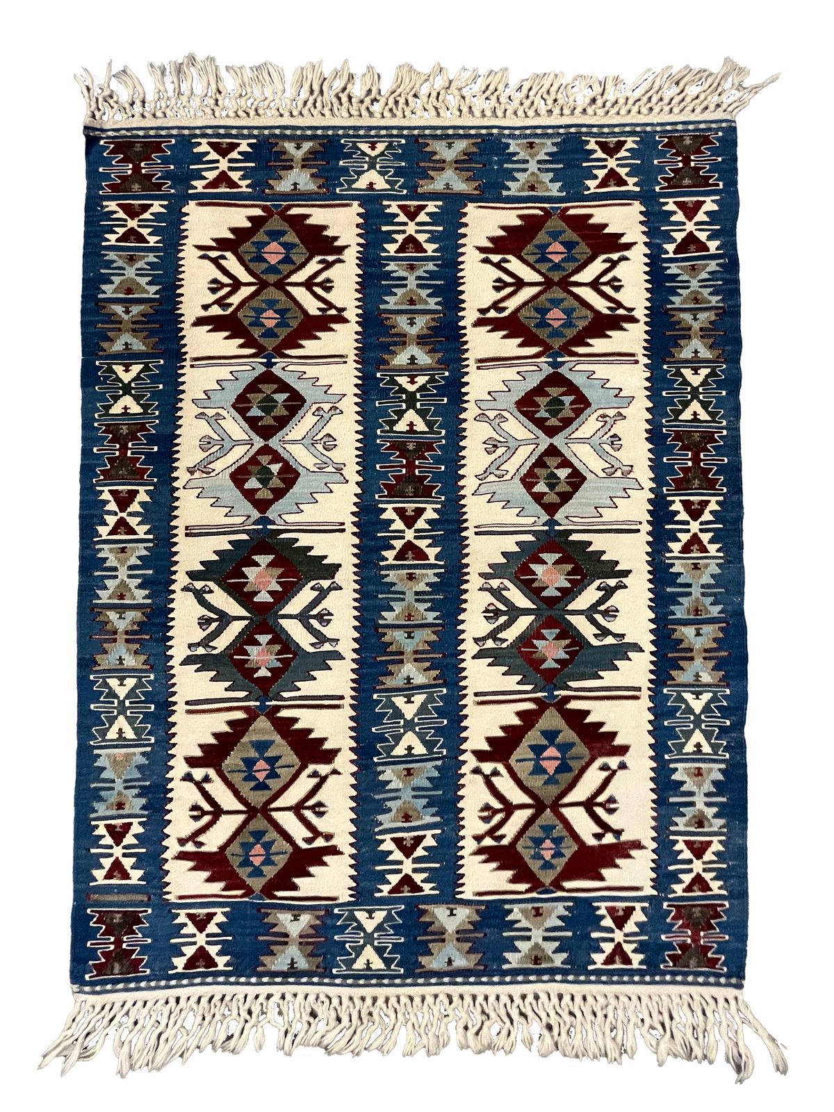 Old Turkish Kilim Rug Handmade Flatwoven Oriental Tribal Area Rug  90x124cm photo Textiles