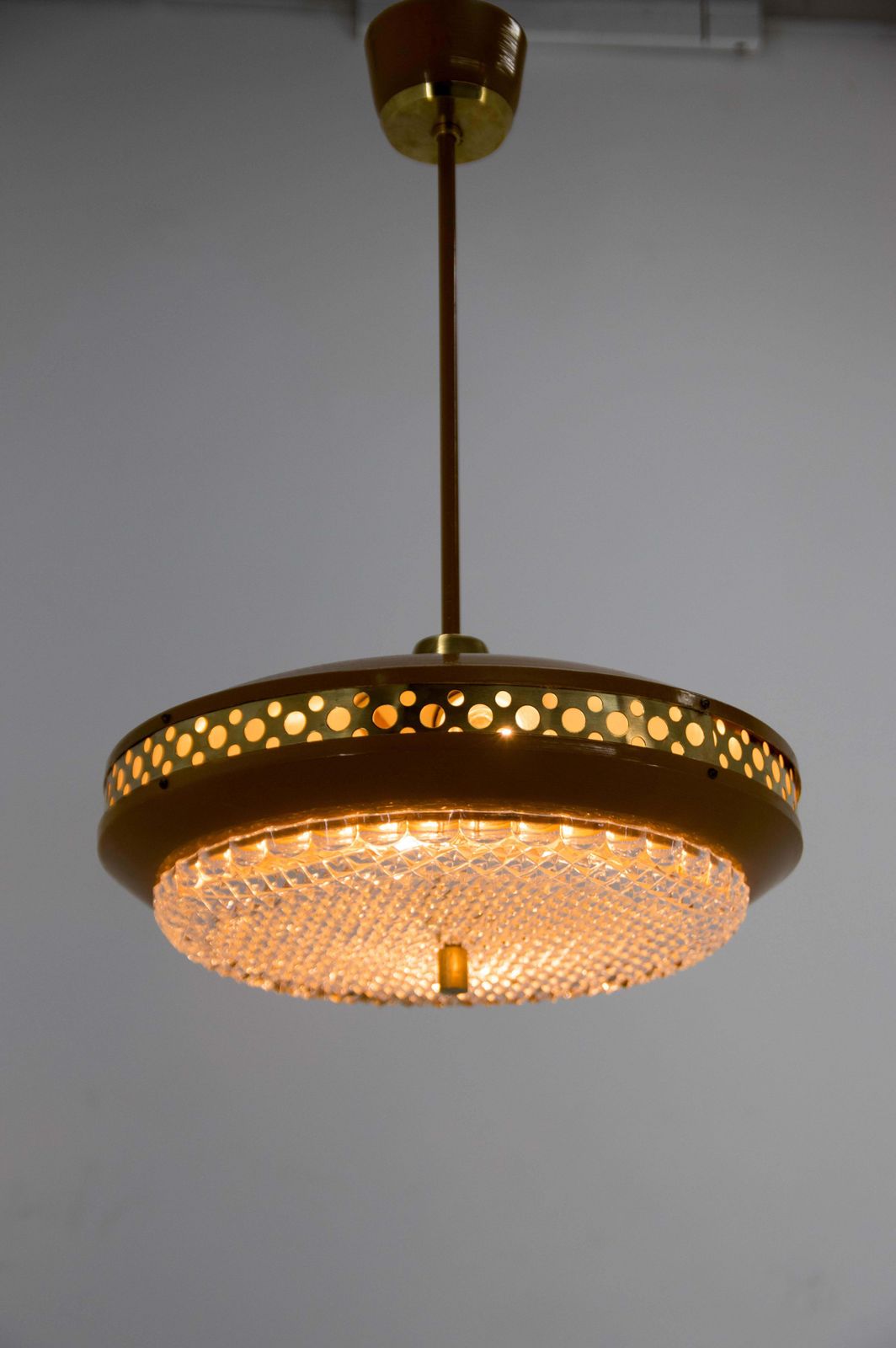 Space Age metalen hanglamp van LUDIB Bratislava, Tsjecho-Slowakije, jaren 1960 photo for sale