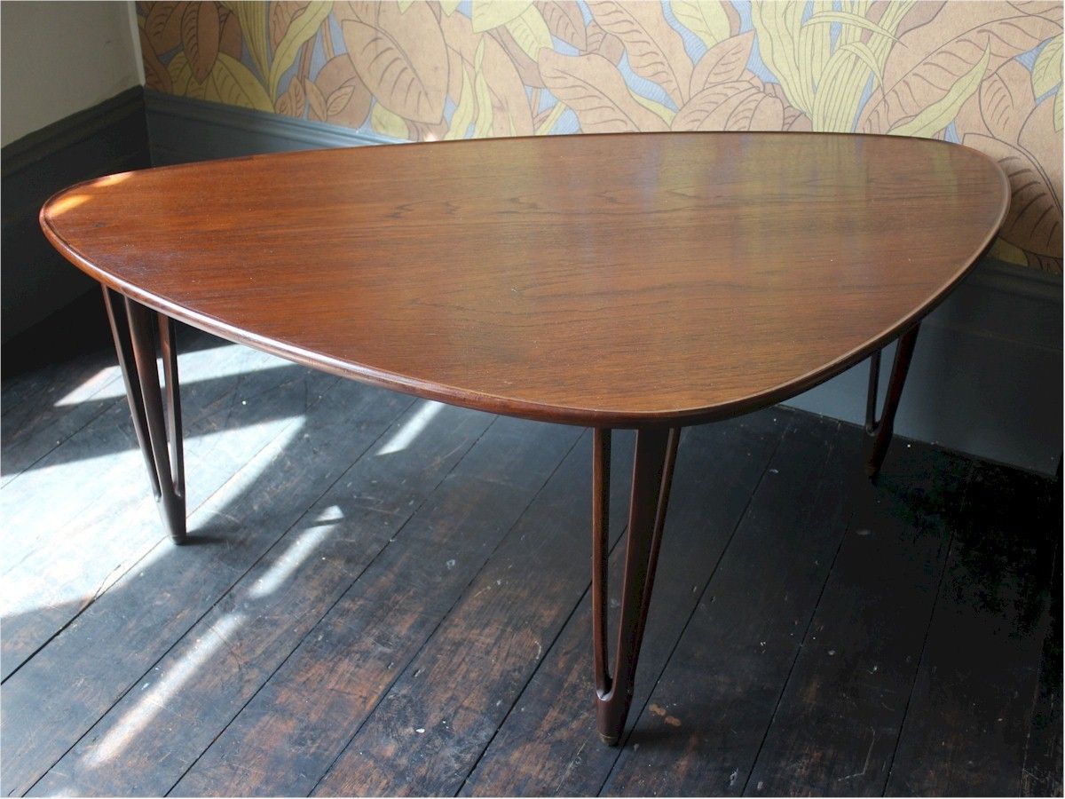 Danish Triangular Teak Coffee Table From Bc Møbler photo for sale