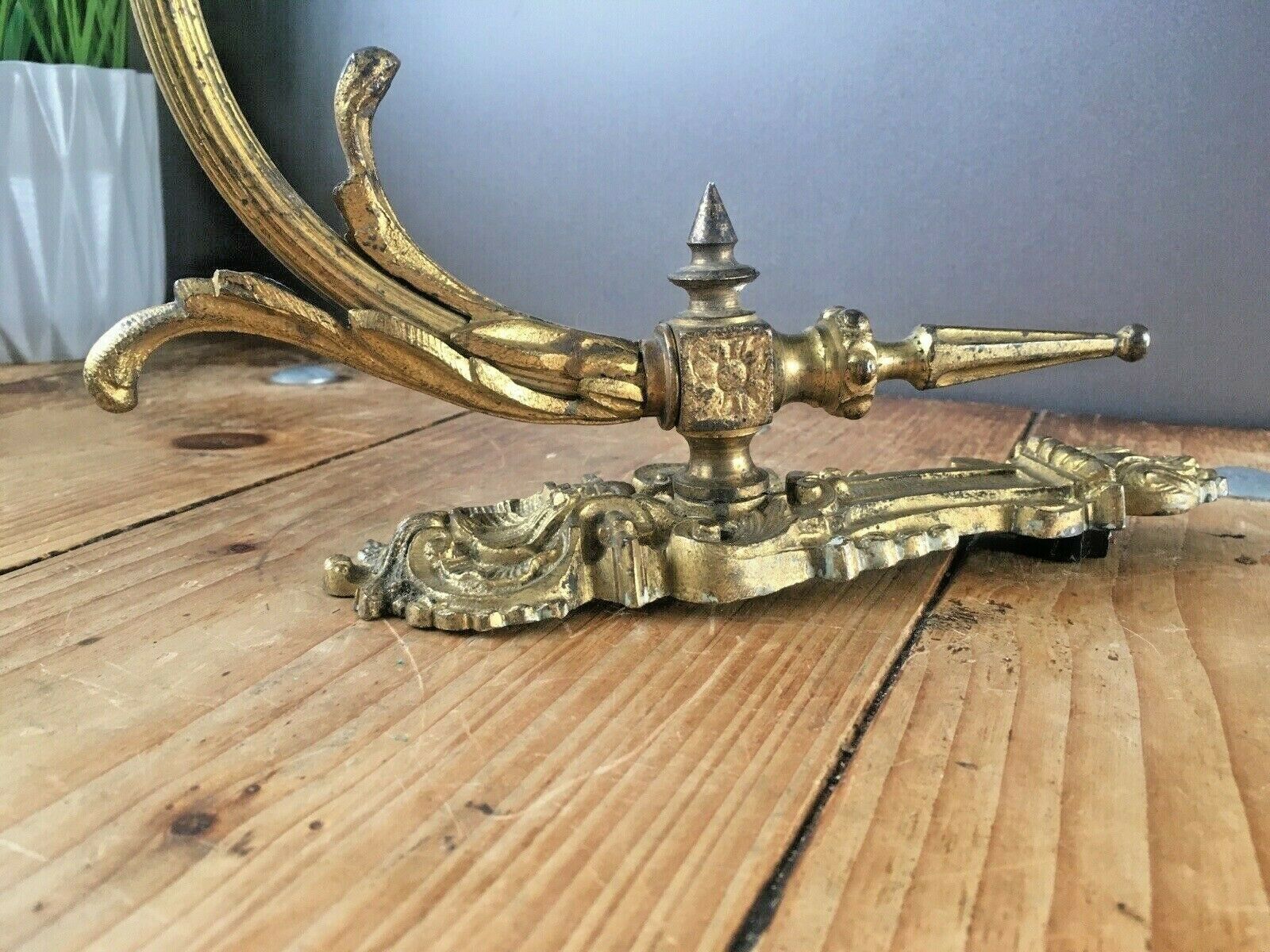 Antique French Gilt Metal Ornate Swing Arm Wall Light Sconce Regency Baroque photo Lighting